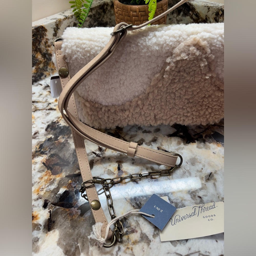 Universal Thread Teddy Crossbody Bag - Cream and Tan - Picture 3 of 16